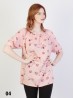 Off The Shoulder Owl Pattern Blouse W/ Ribbon Detail